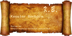 Kessler Borbála névjegykártya